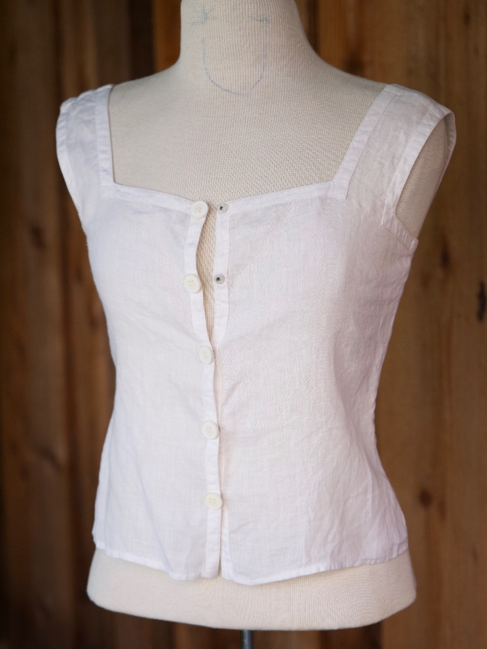 Vintage Y2K Giorgio Armani 100% Linen Button Down Tank Made In Italy Woman's XS - Picture 6 of 16